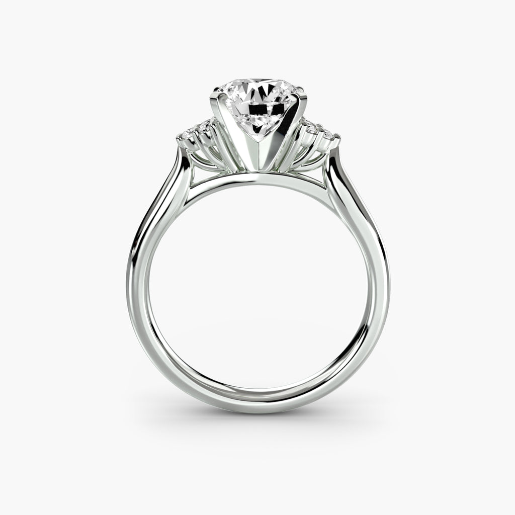 Solitaire with Cluster Shoulders 2 - VYKA Diamonds