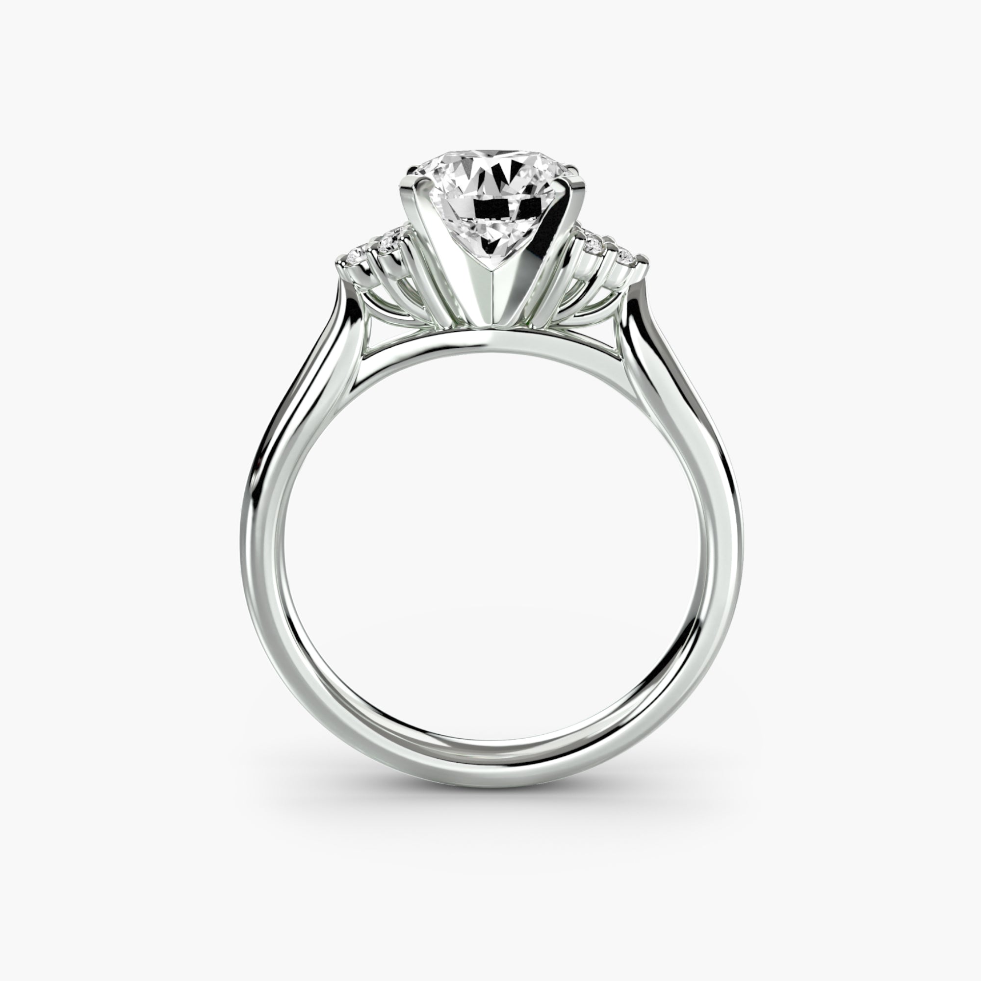 Solitaire with Cluster Shoulders 2 - VYKA Diamonds
