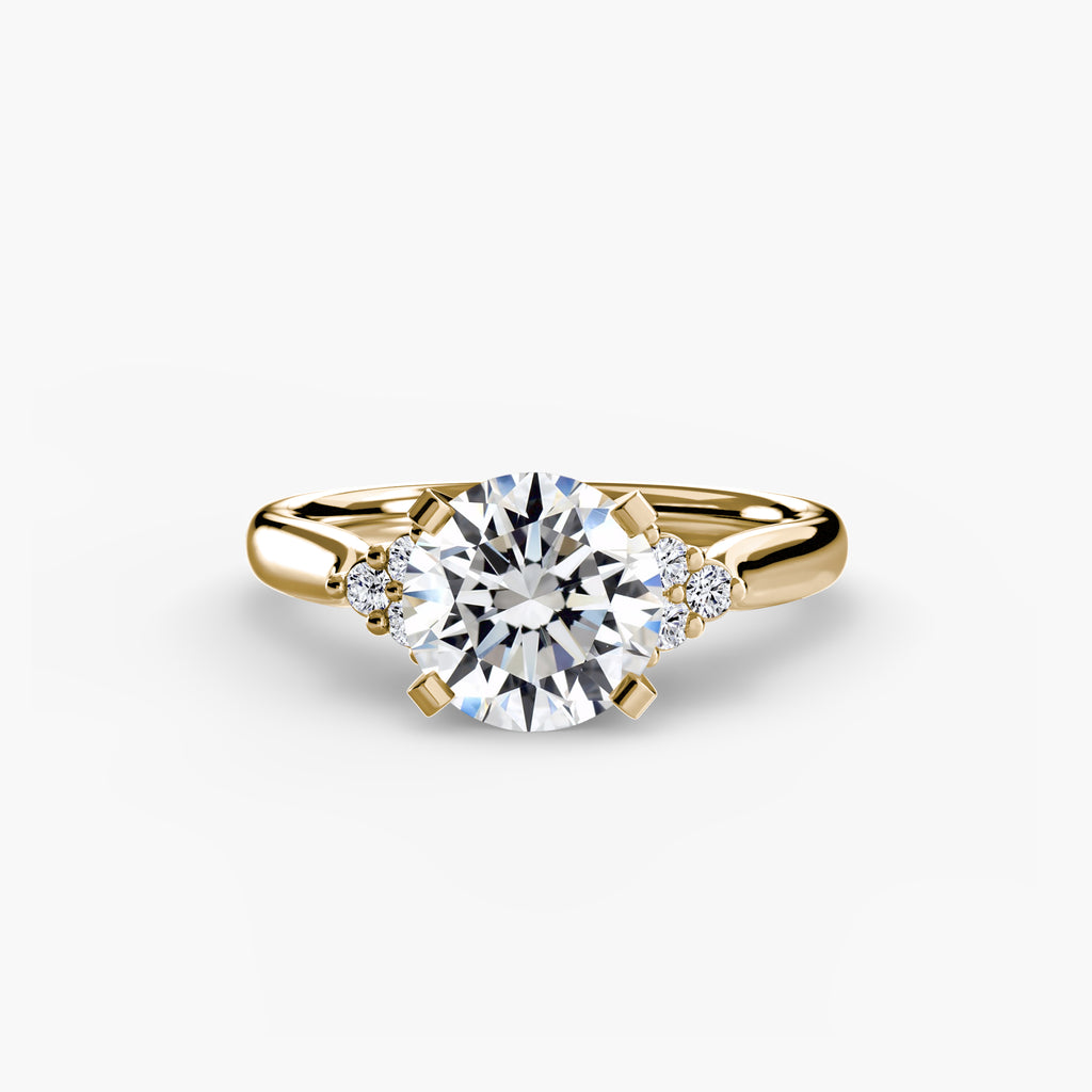 Solitaire with Cluster Shoulders 2 - VYKA Diamonds