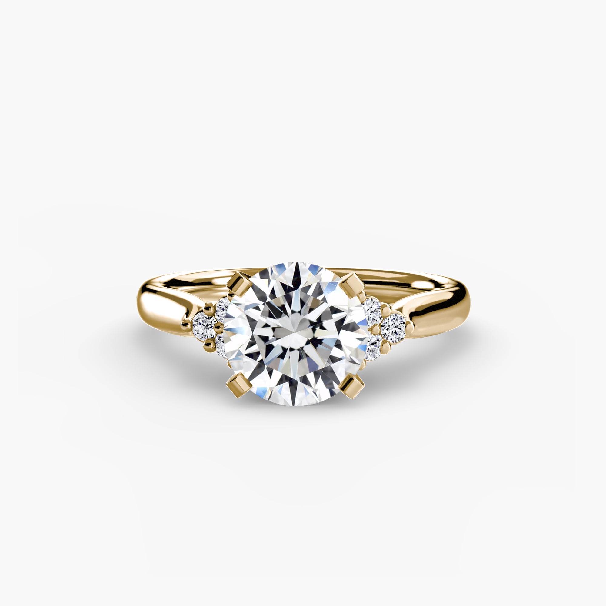 Solitaire with Cluster Shoulders 2 - VYKA Diamonds