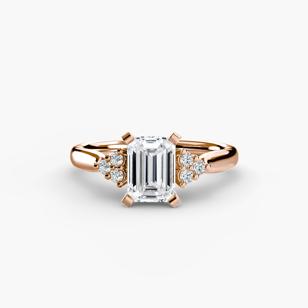 Solitaire with Cluster Shoulders 2 - VYKA Diamonds