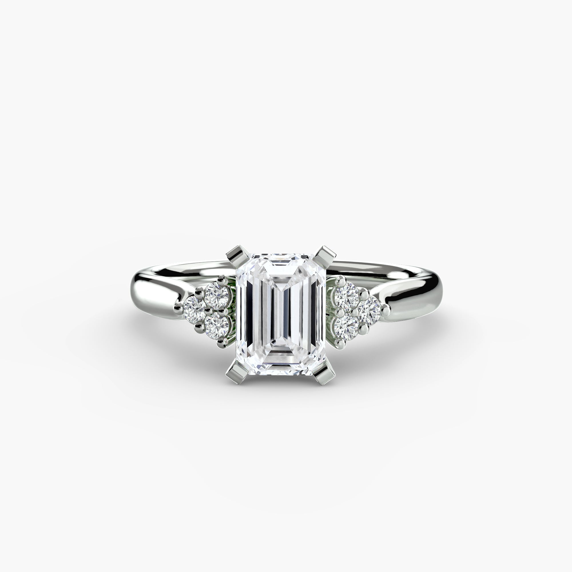 Solitaire with Cluster Shoulders 2 - VYKA Diamonds