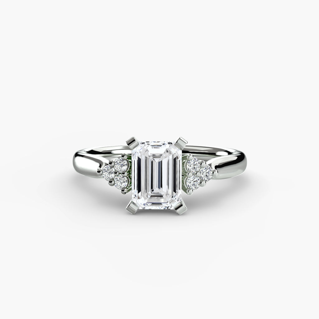 Solitaire with Cluster Shoulders 2 - VYKA Diamonds