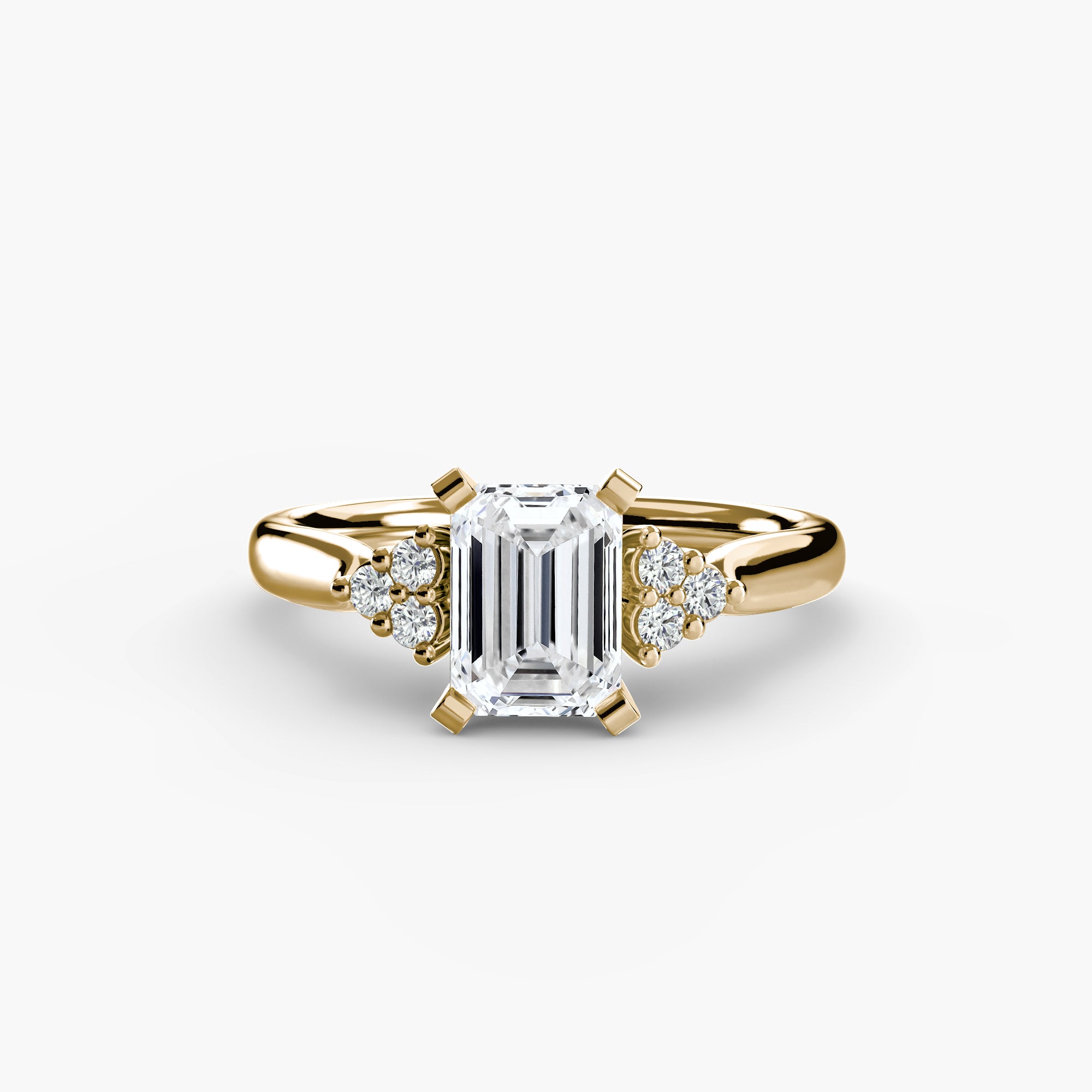 Solitaire with Cluster Shoulders 2 - VYKA Diamonds