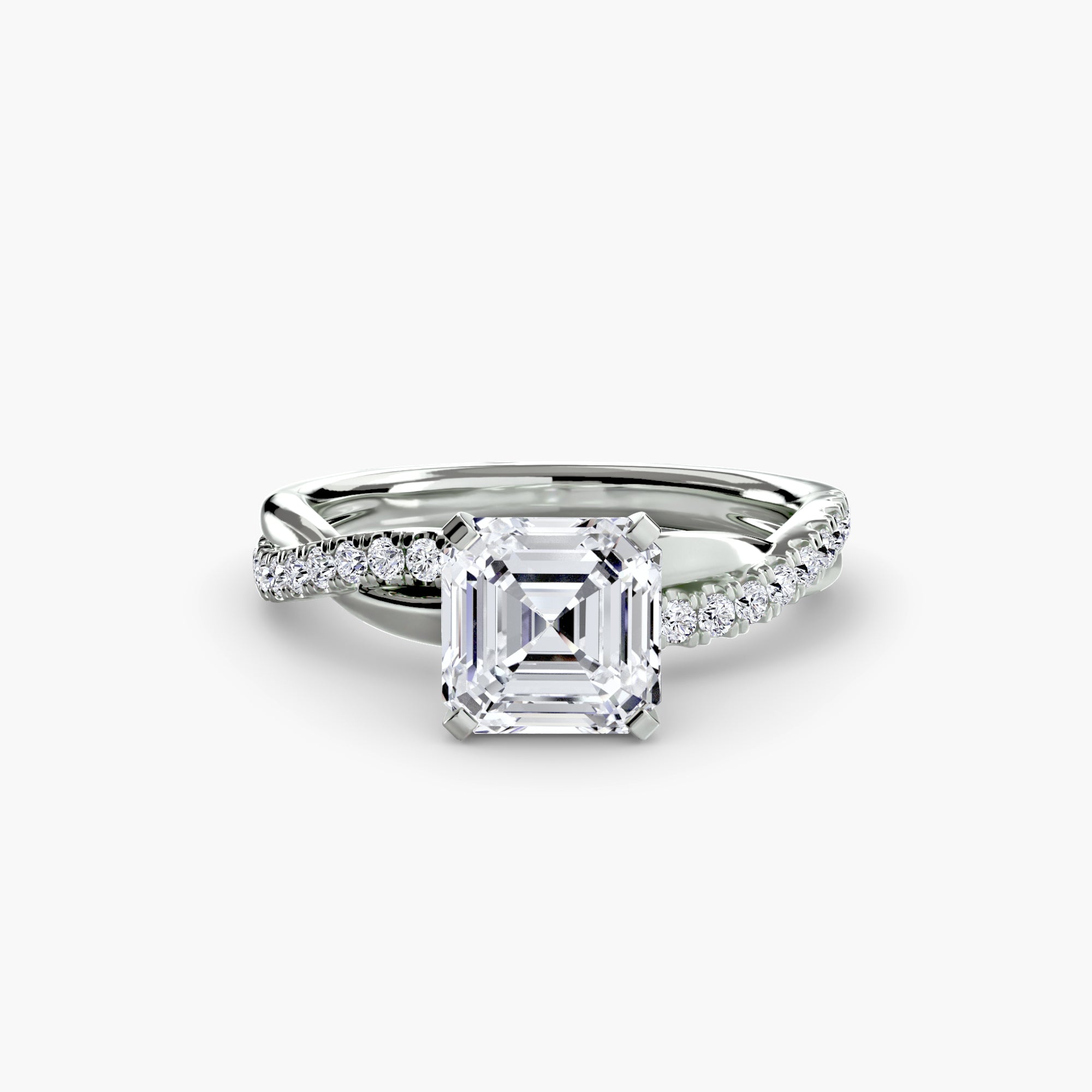 The Emerald Twist Pavé Ring - diamond engagement ring - VYKA Diamonds