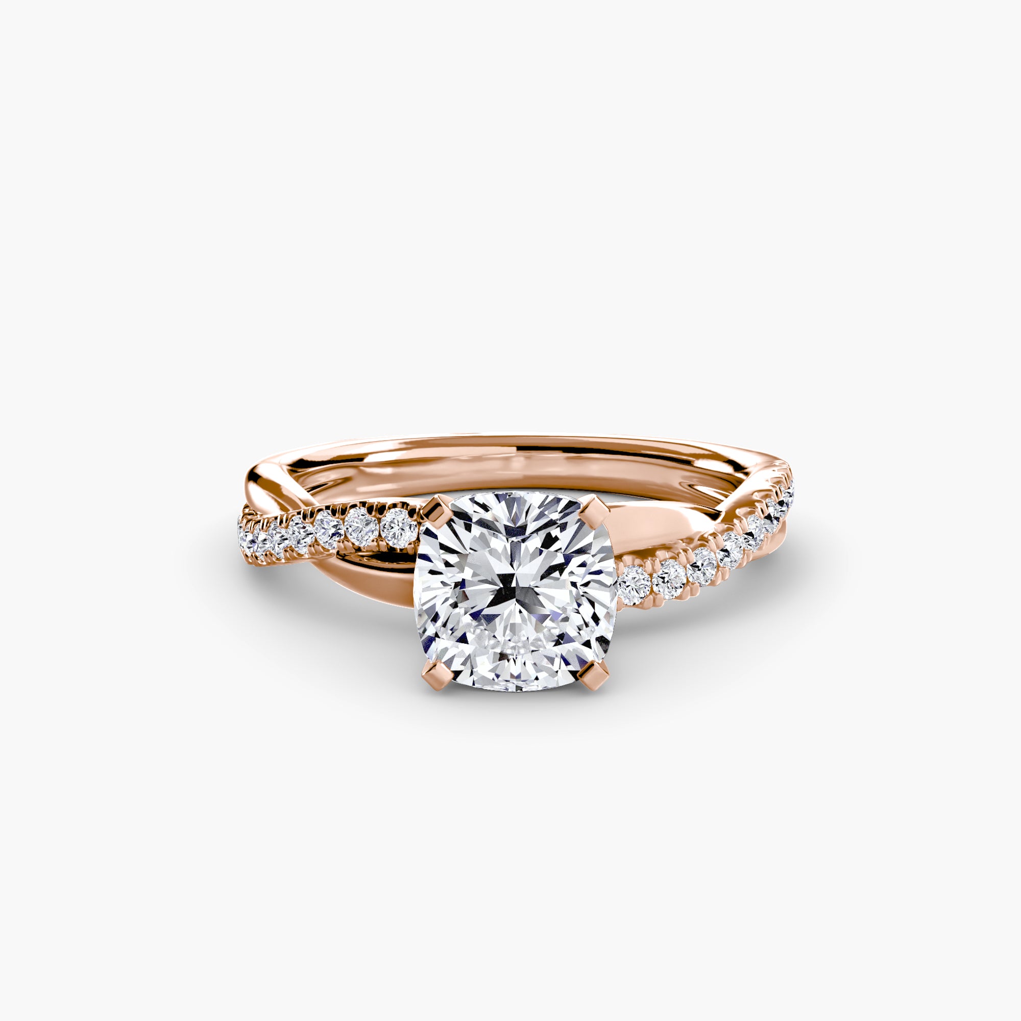 The Emerald Twist Pavé Ring - diamond engagement ring - VYKA Diamonds