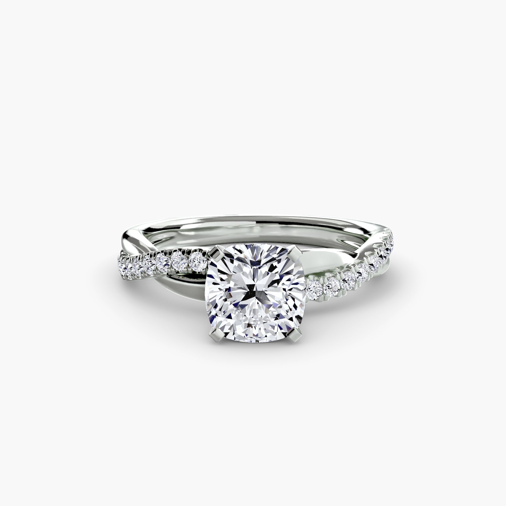 The Emerald Twist Pavé Ring - diamond engagement ring - VYKA Diamonds