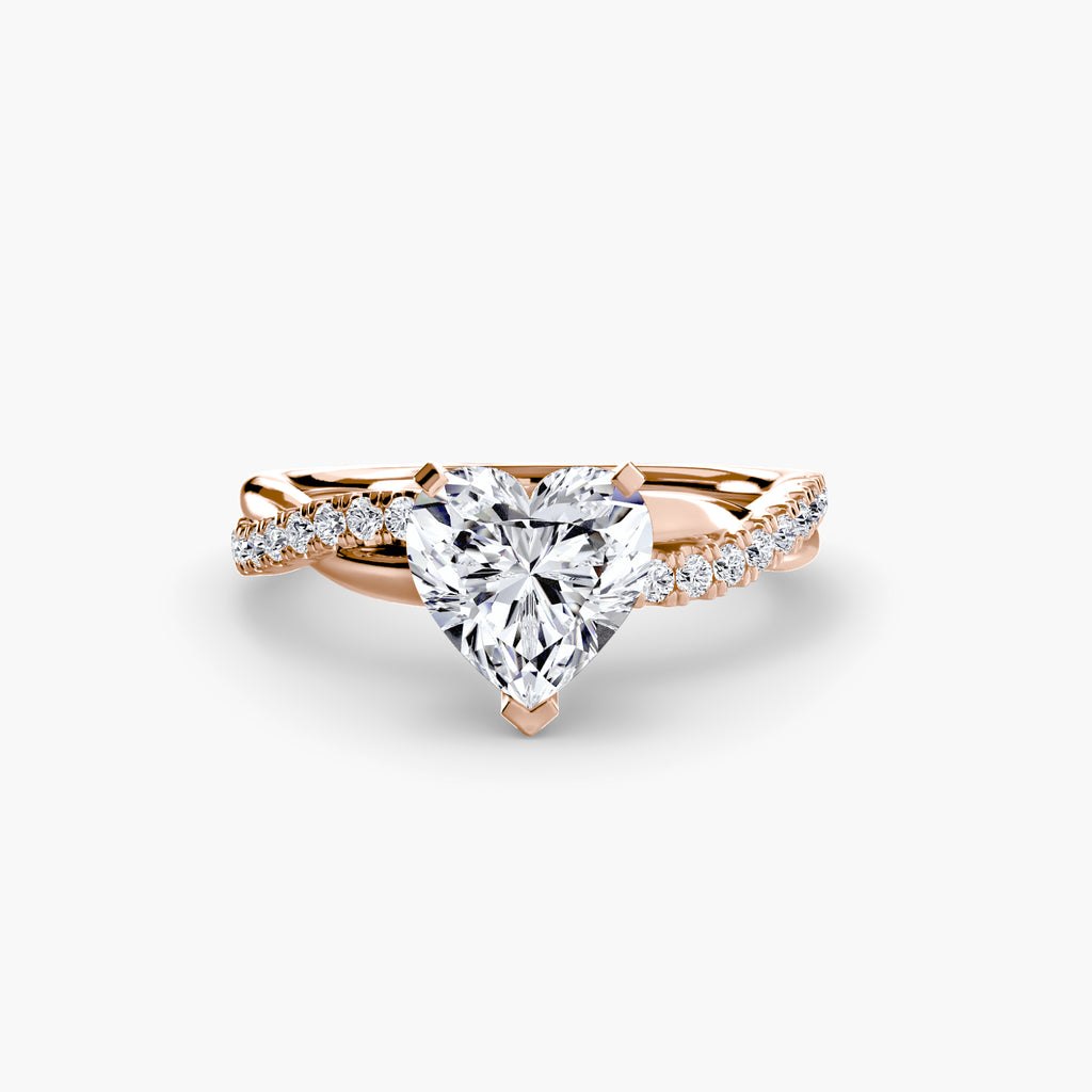 The Emerald Twist Pavé Ring - diamond engagement ring - VYKA Diamonds