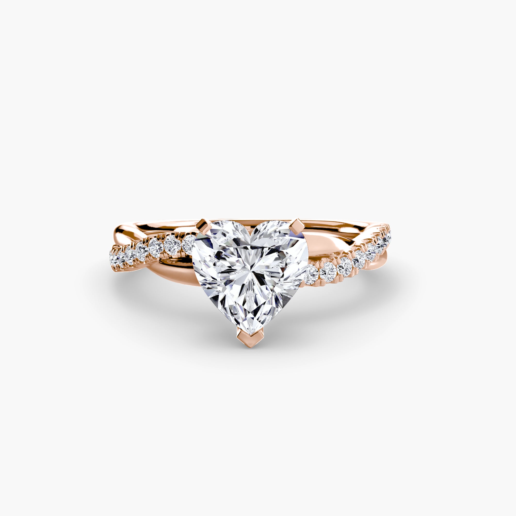 The Emerald Twist Pavé Ring - diamond engagement ring - VYKA Diamonds