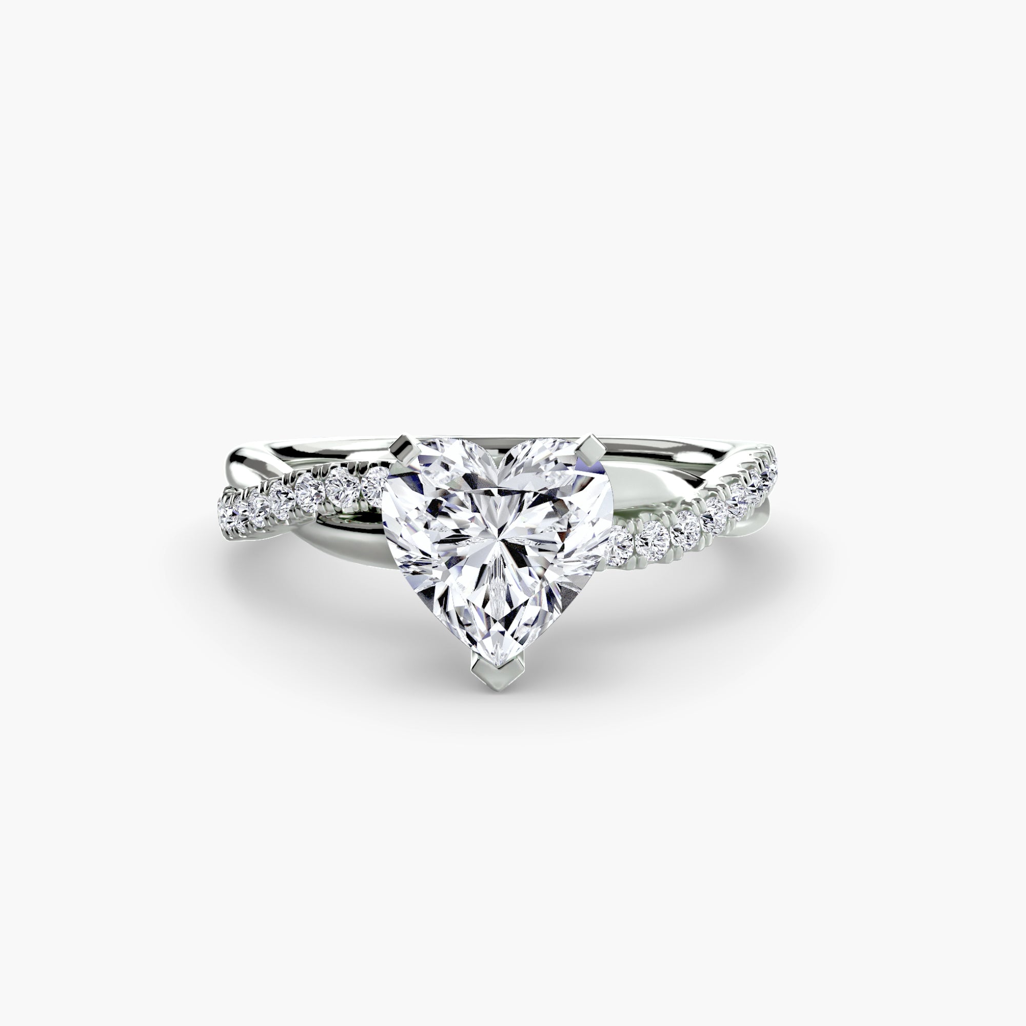 The Emerald Twist Pavé Ring - diamond engagement ring - VYKA Diamonds