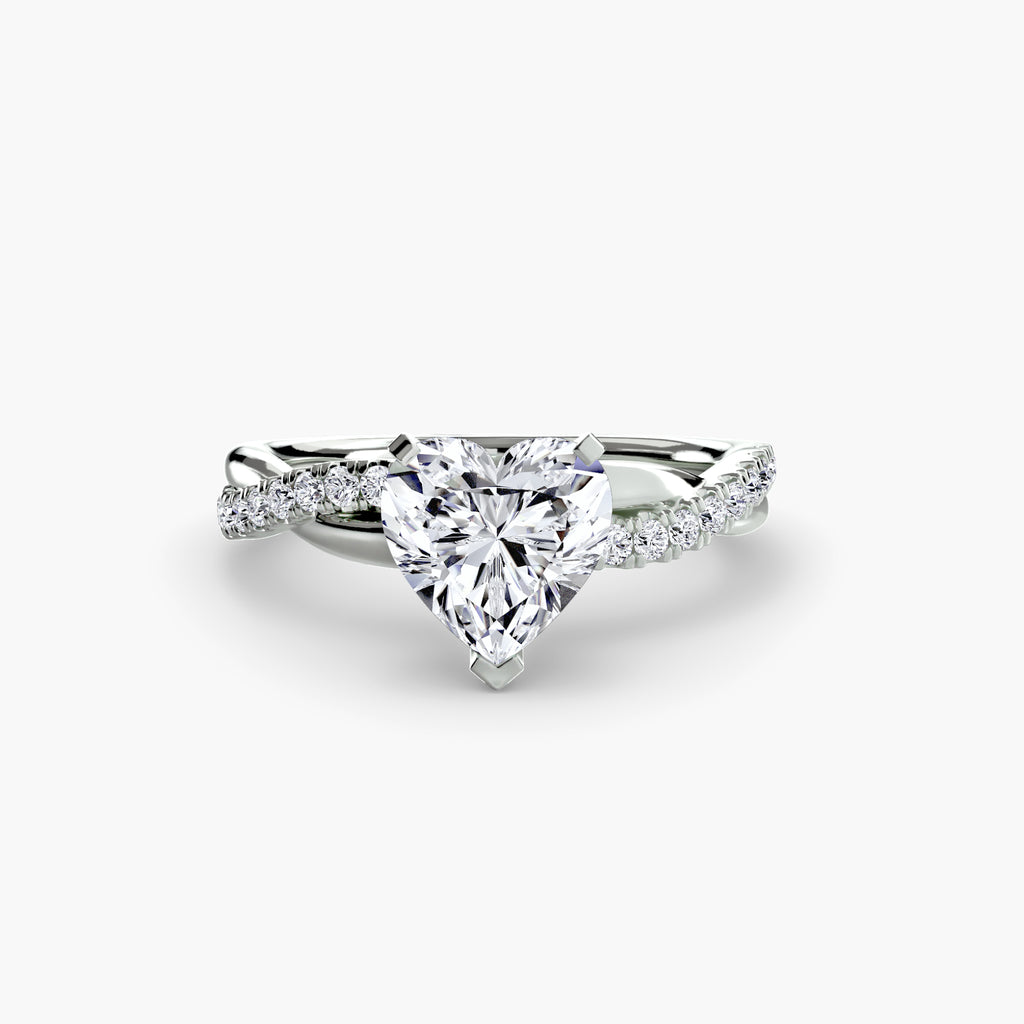 The Emerald Twist Pavé Ring - diamond engagement ring - VYKA Diamonds