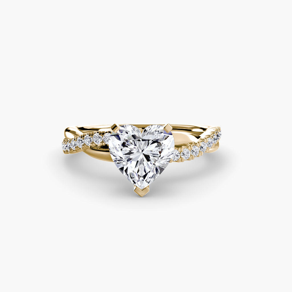 The Emerald Twist Pavé Ring - diamond engagement ring - VYKA Diamonds