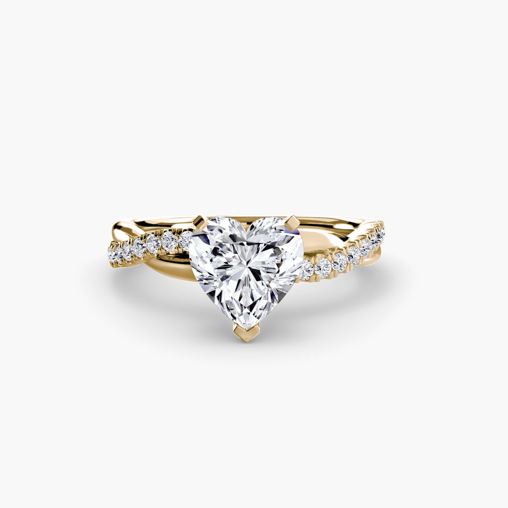 The Emerald Twist Pavé Ring - diamond engagement ring - VYKA Diamonds