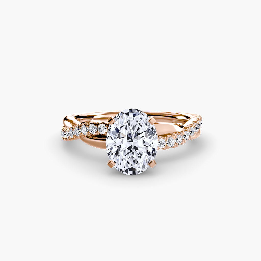 The Emerald Twist Pavé Ring - diamond engagement ring - VYKA Diamonds