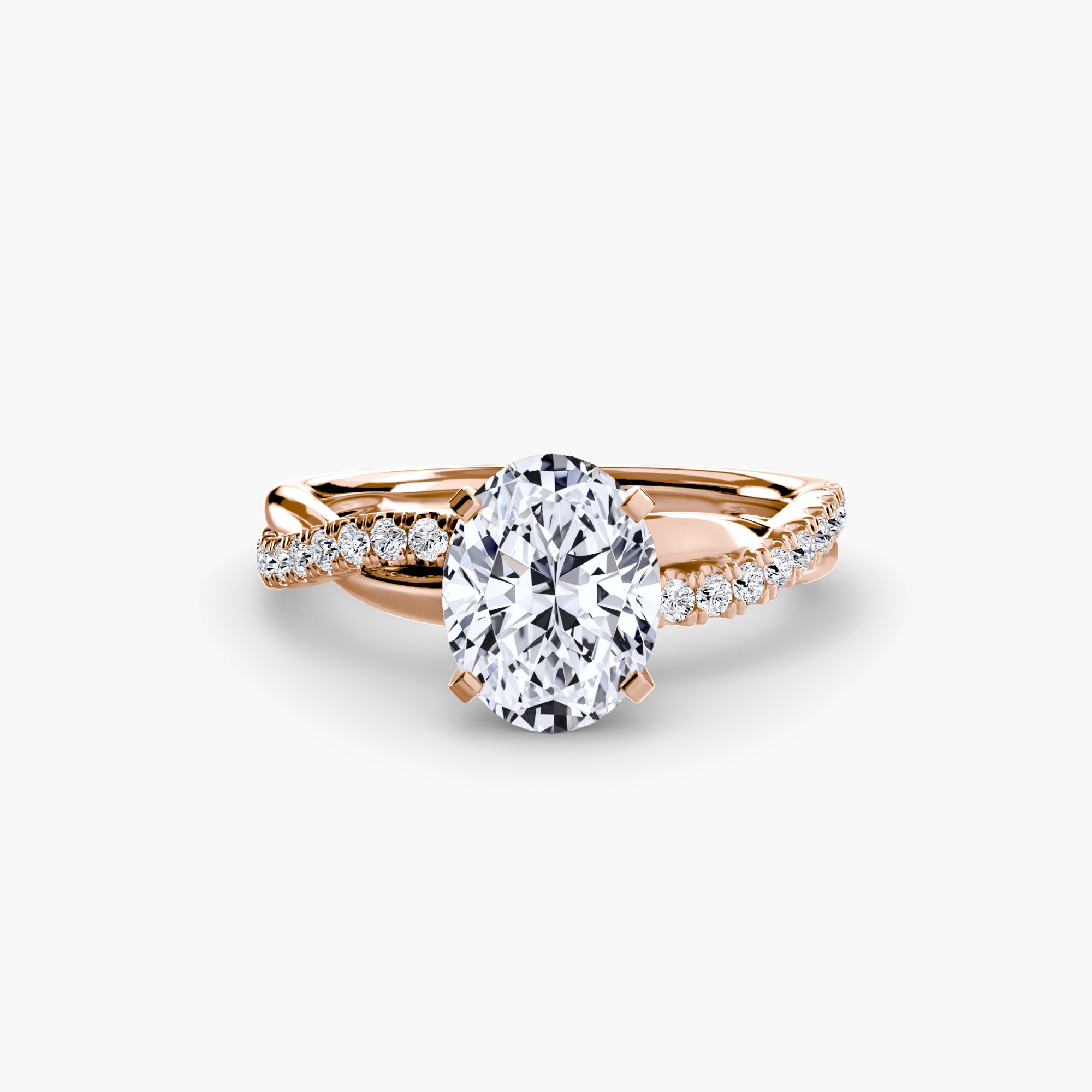 The Emerald Twist Pavé Ring - diamond engagement ring - VYKA Diamonds