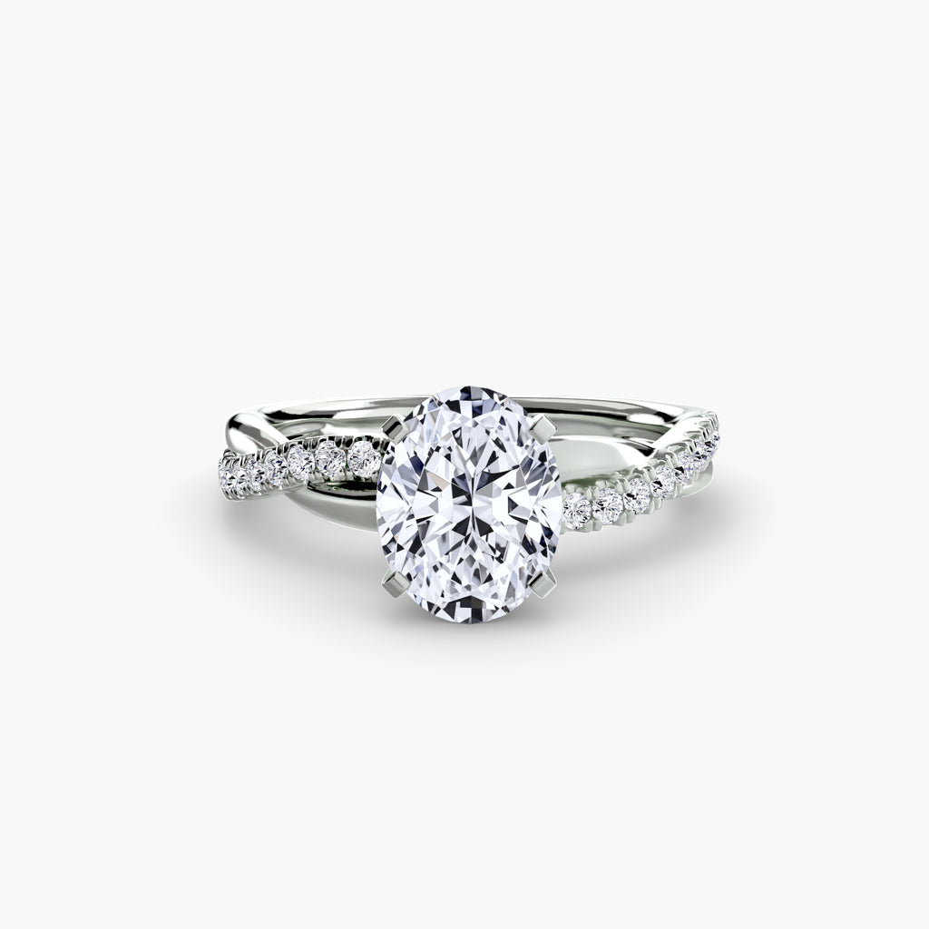 The Emerald Twist Pavé Ring - diamond engagement ring - VYKA Diamonds