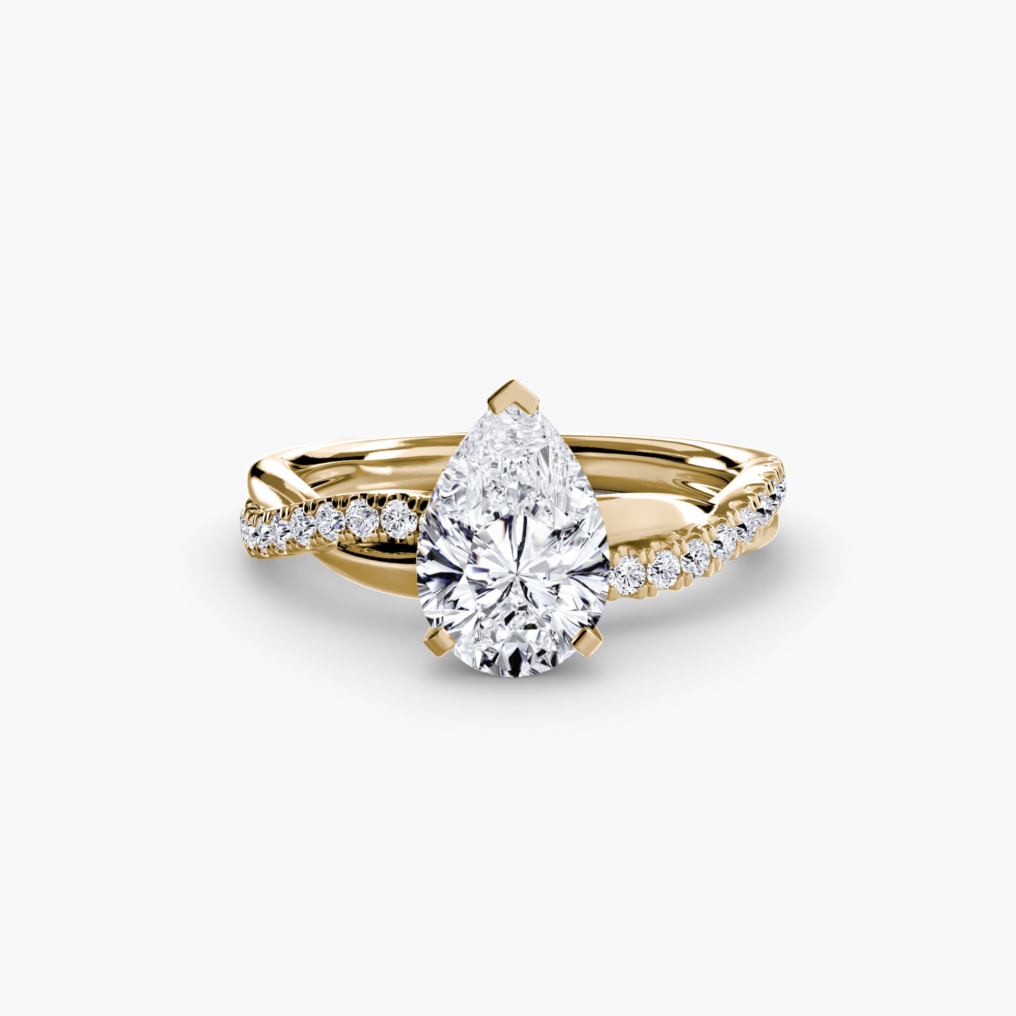 The Emerald Twist Pavé Ring - diamond engagement ring - VYKA Diamonds