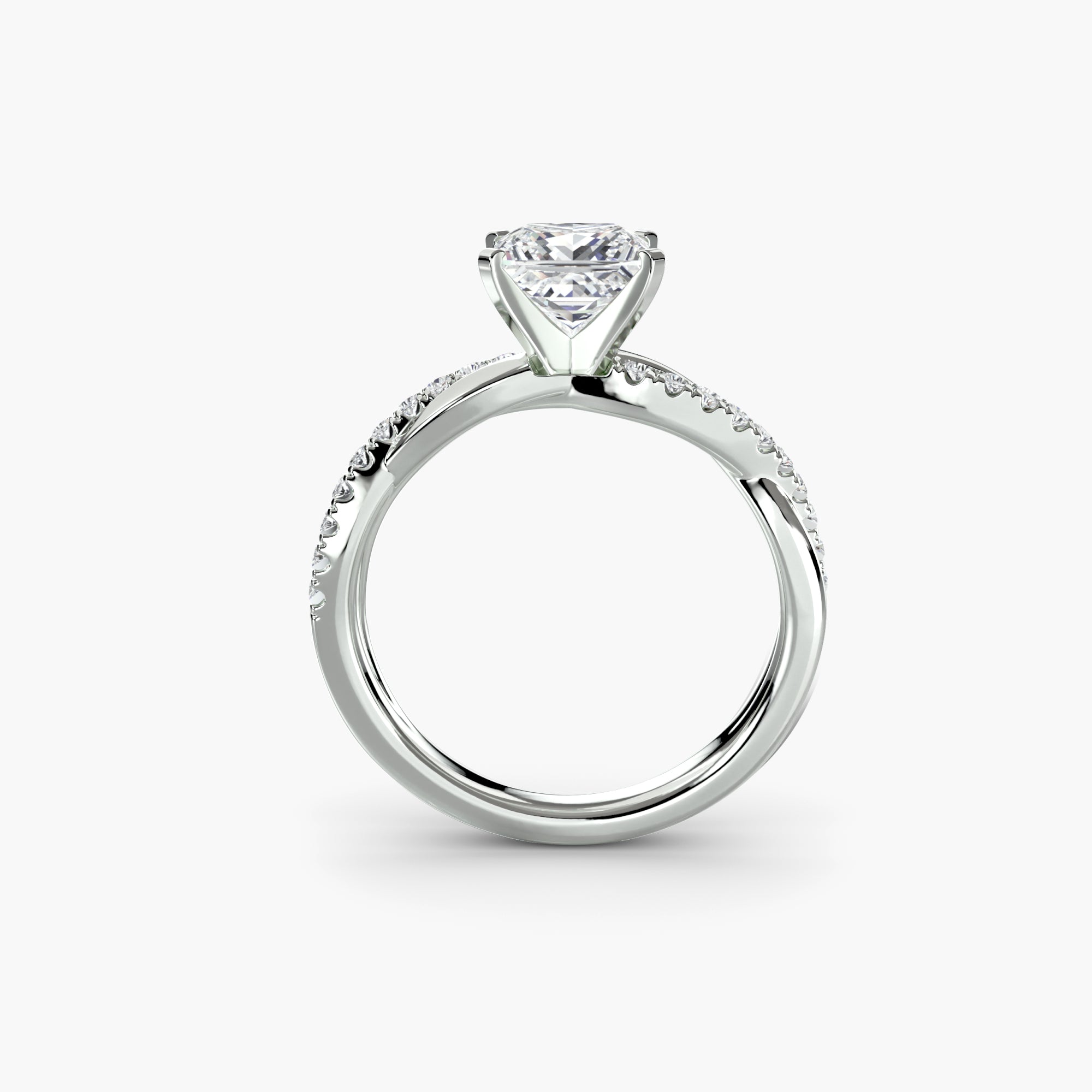 The Emerald Twist Pavé Ring - diamond engagement ring - VYKA Diamonds