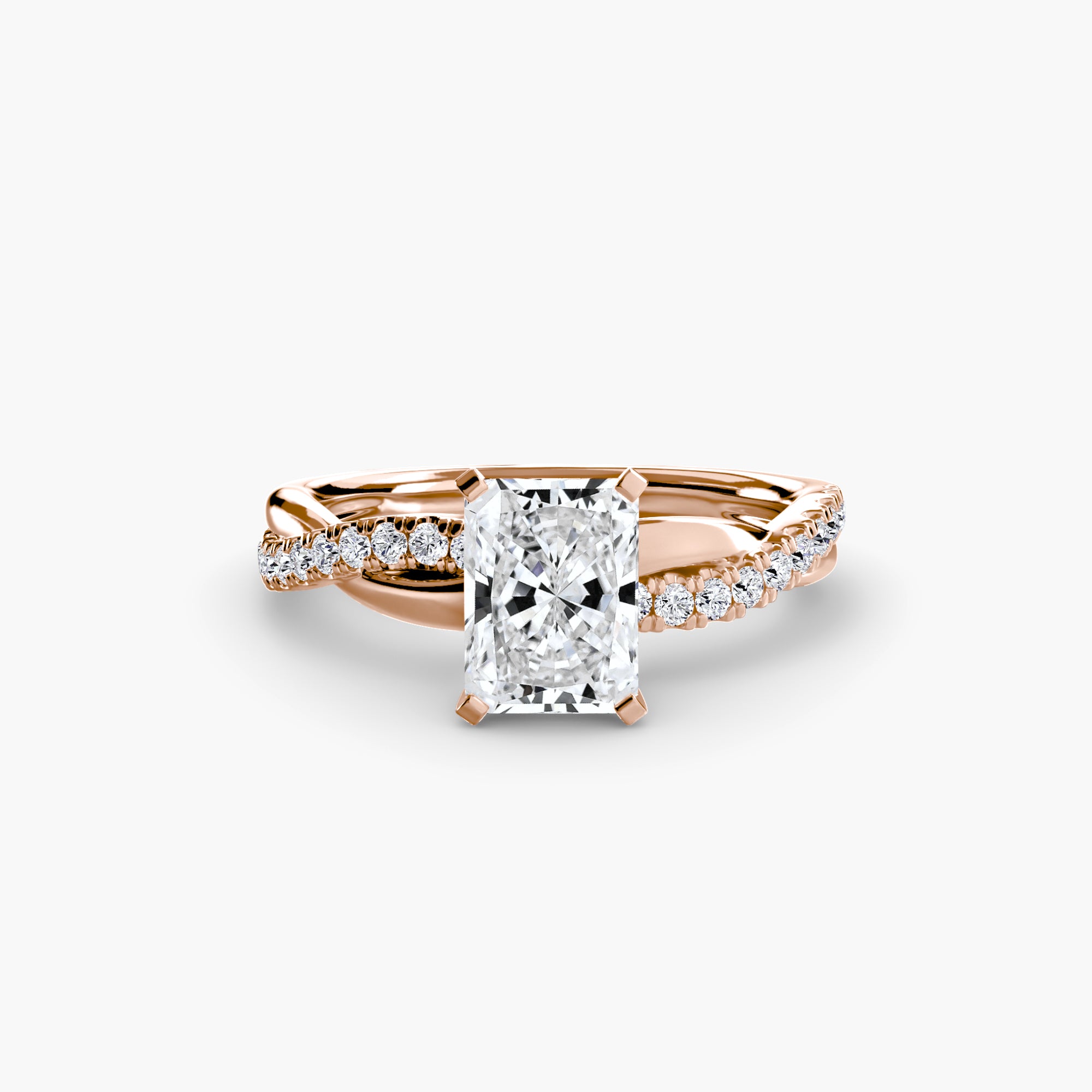 The Emerald Twist Pavé Ring - diamond engagement ring - VYKA Diamonds