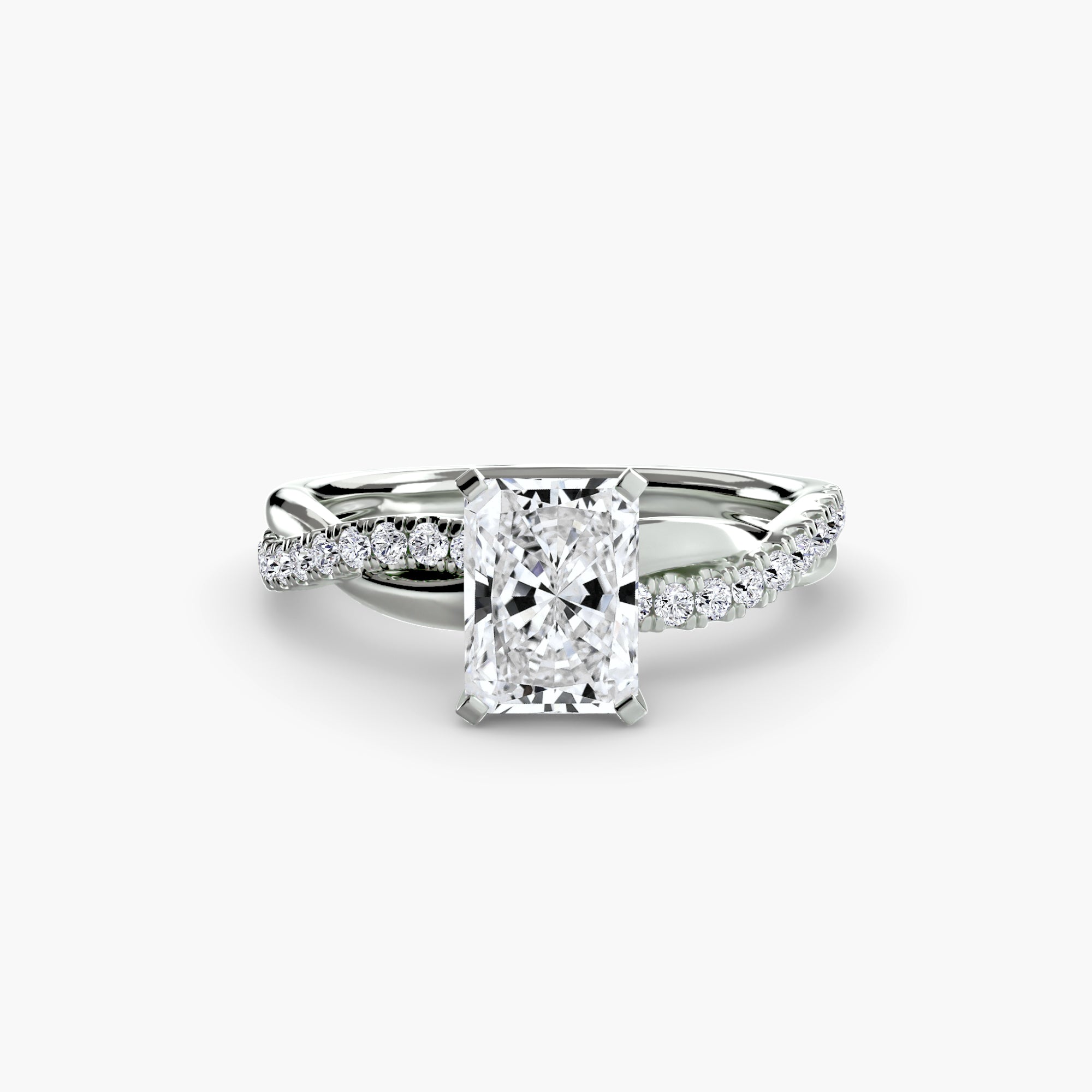 The Emerald Twist Pavé Ring - diamond engagement ring - VYKA Diamonds
