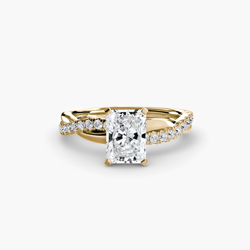 The Emerald Twist Pavé Ring - diamond engagement ring - VYKA Diamonds