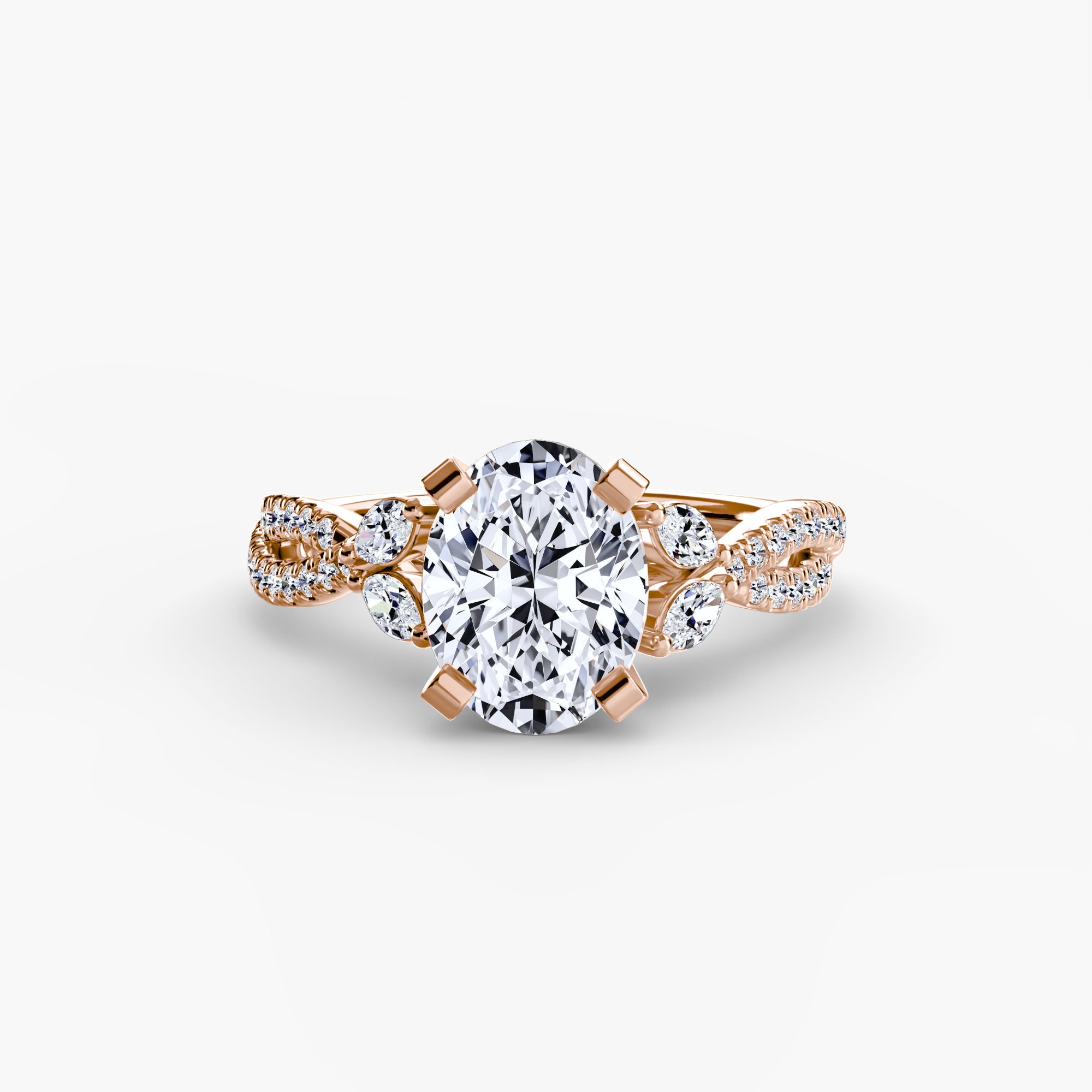 The Twist Pavé Ring - diamond engagement ring - VYKA Diamonds
