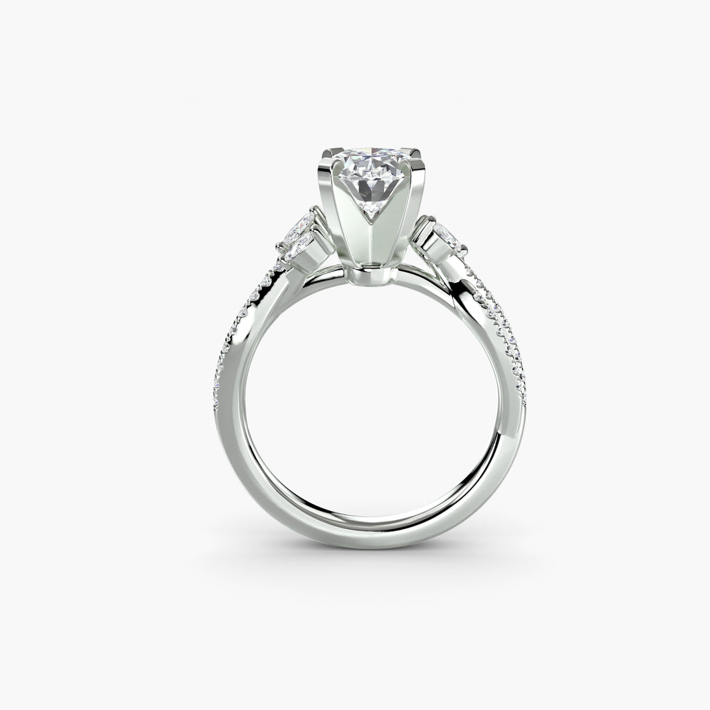The Twist Pavé Ring - diamond engagement ring - VYKA Diamonds