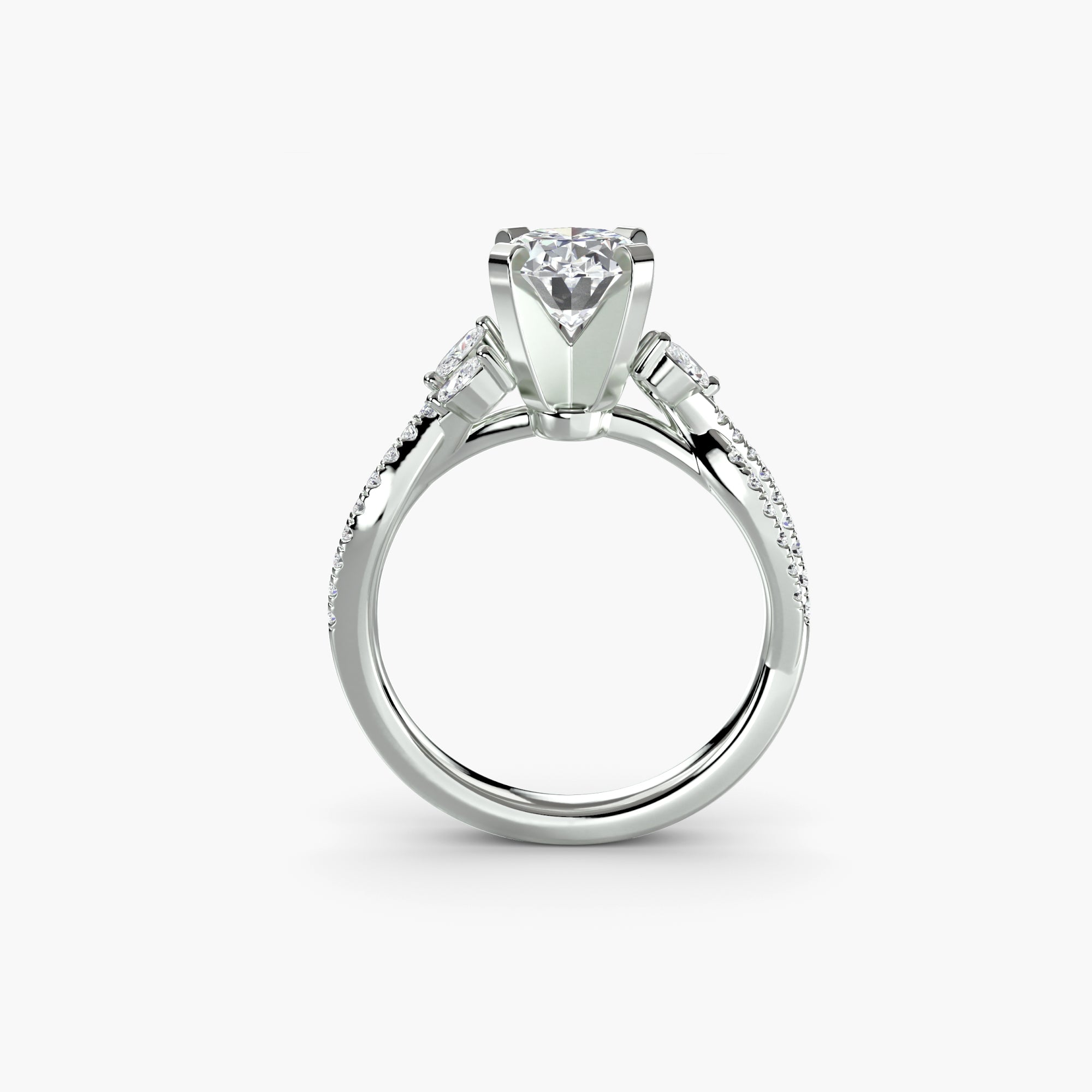 The Twist Pavé Ring - diamond engagement ring - VYKA Diamonds