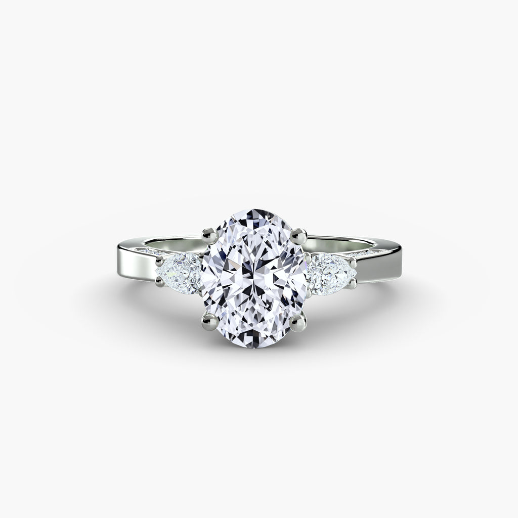 Three Stone with Pavé Shoulders - VYKA Diamonds