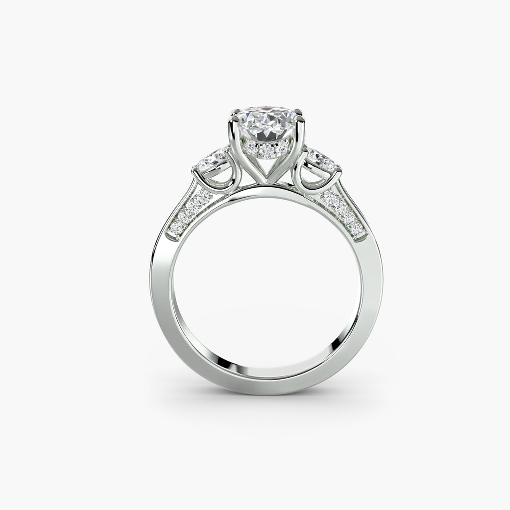 Three Stone with Pavé Shoulders - VYKA Diamonds