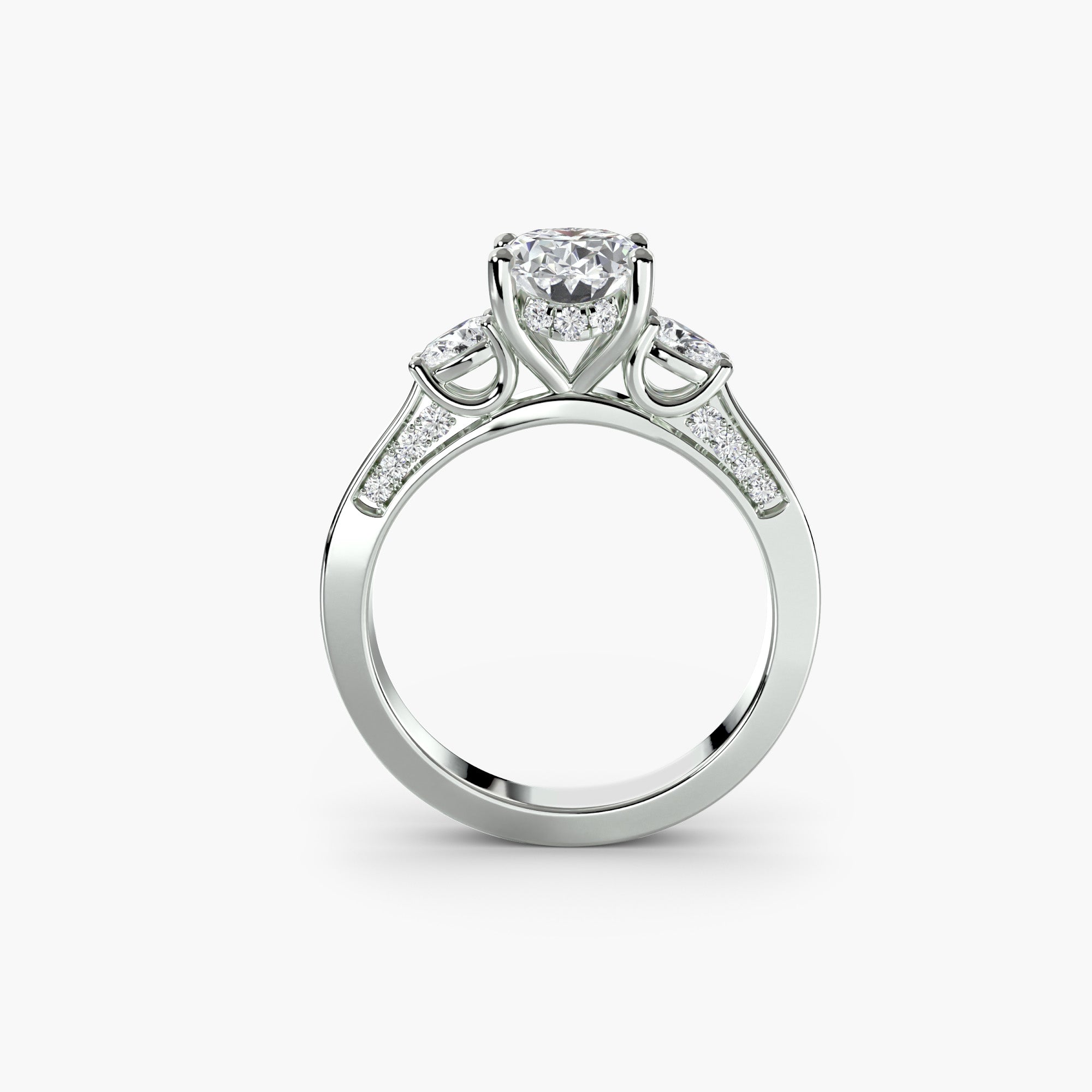 Three Stone with Pavé Shoulders - VYKA Diamonds