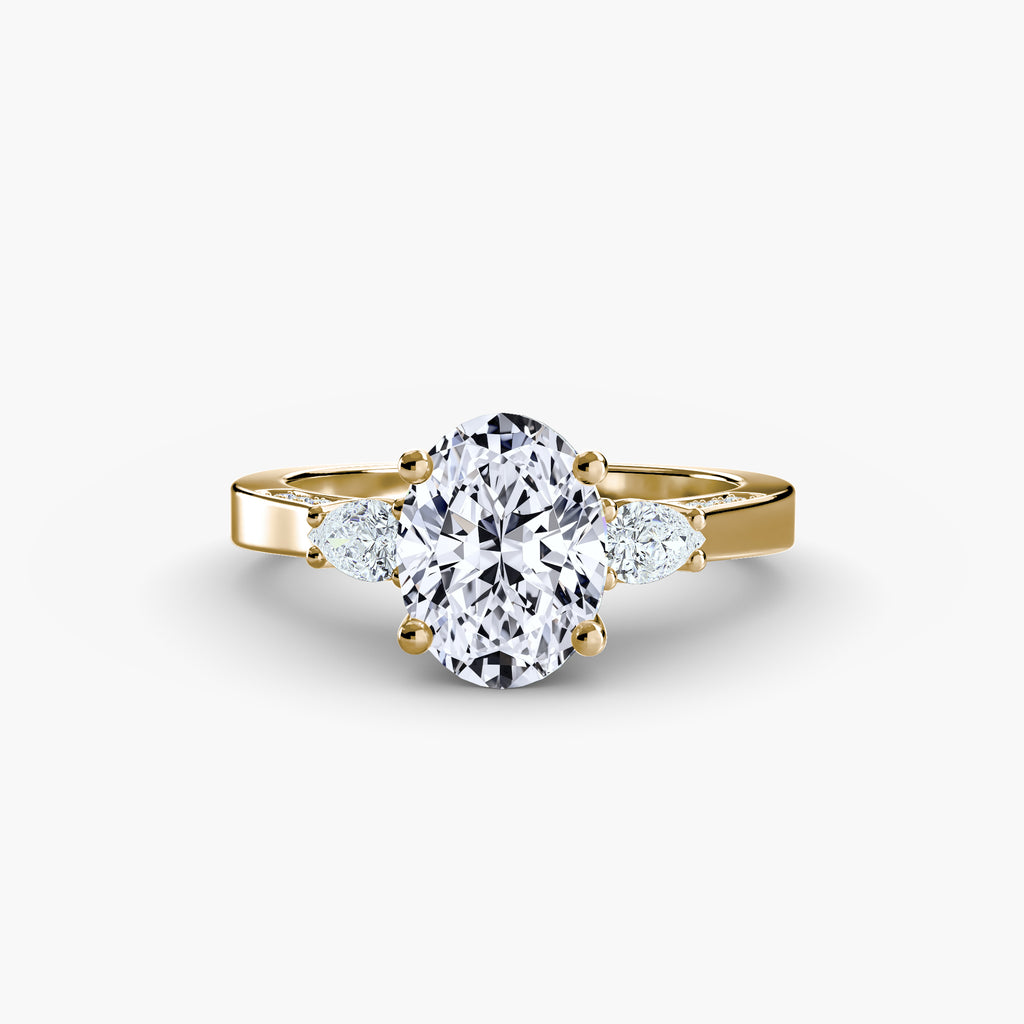 Three Stone with Pavé Shoulders - VYKA Diamonds