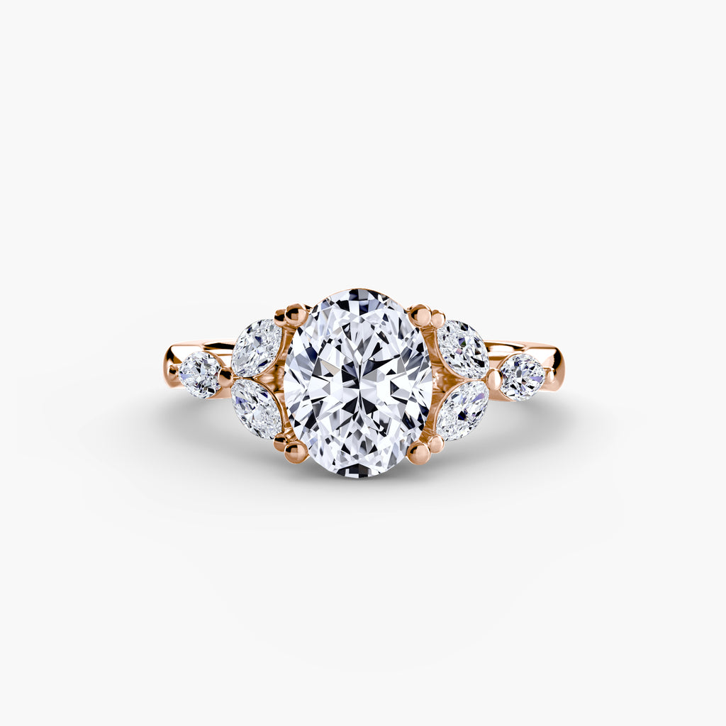 The Shoulder Cluster Ring - diamond engagement ring - VYKA Diamonds