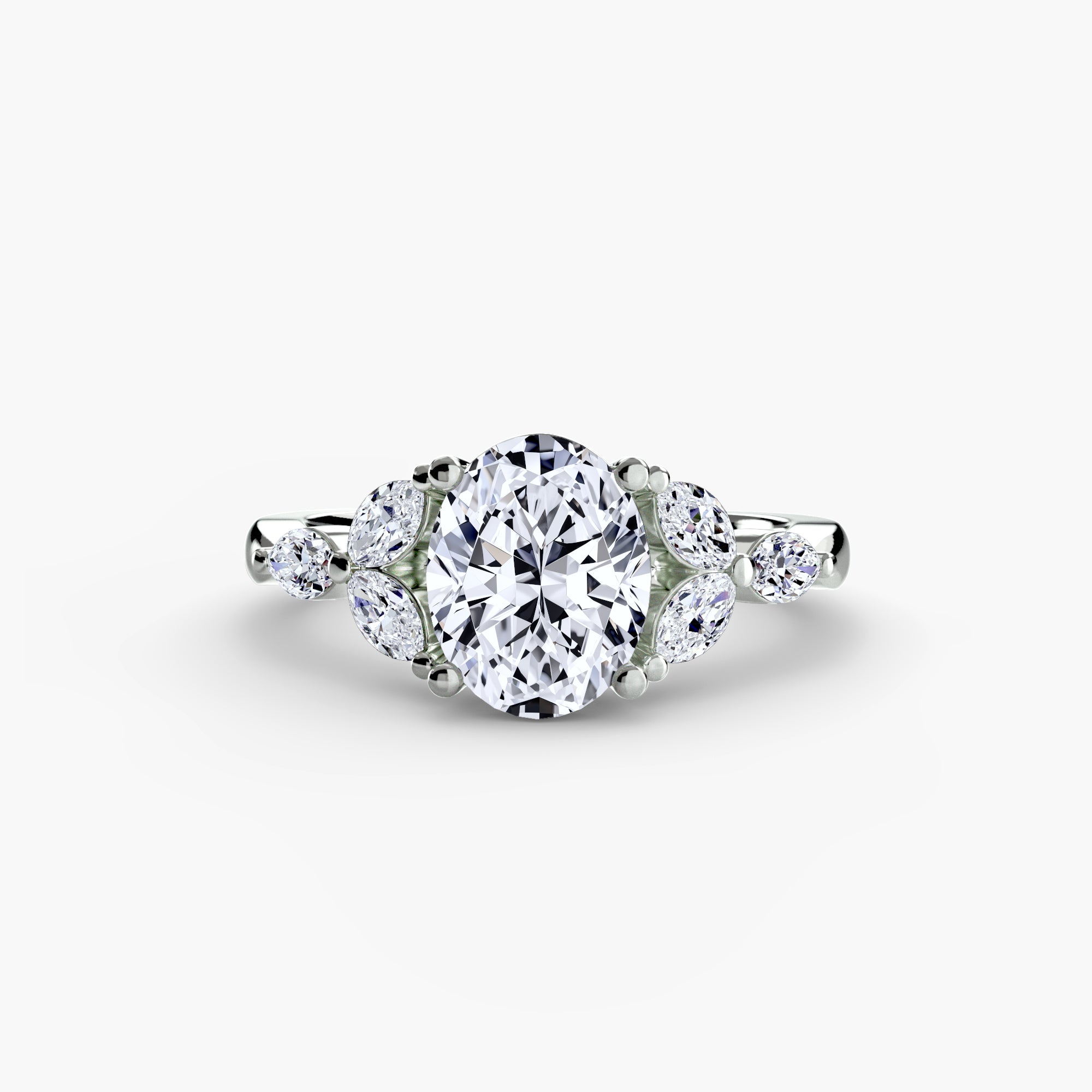The Shoulder Cluster Ring - diamond engagement ring - VYKA Diamonds