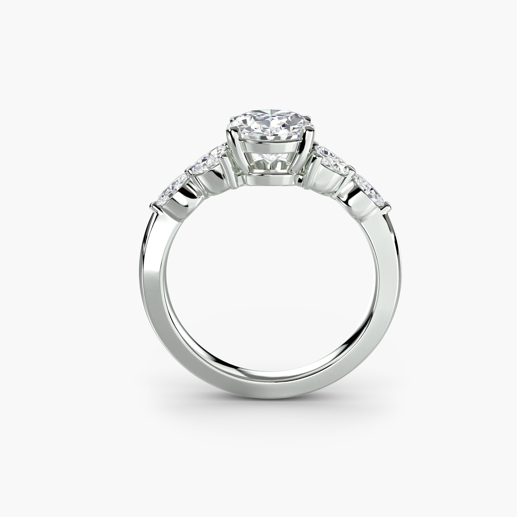 The Shoulder Cluster Ring - diamond engagement ring - VYKA Diamonds