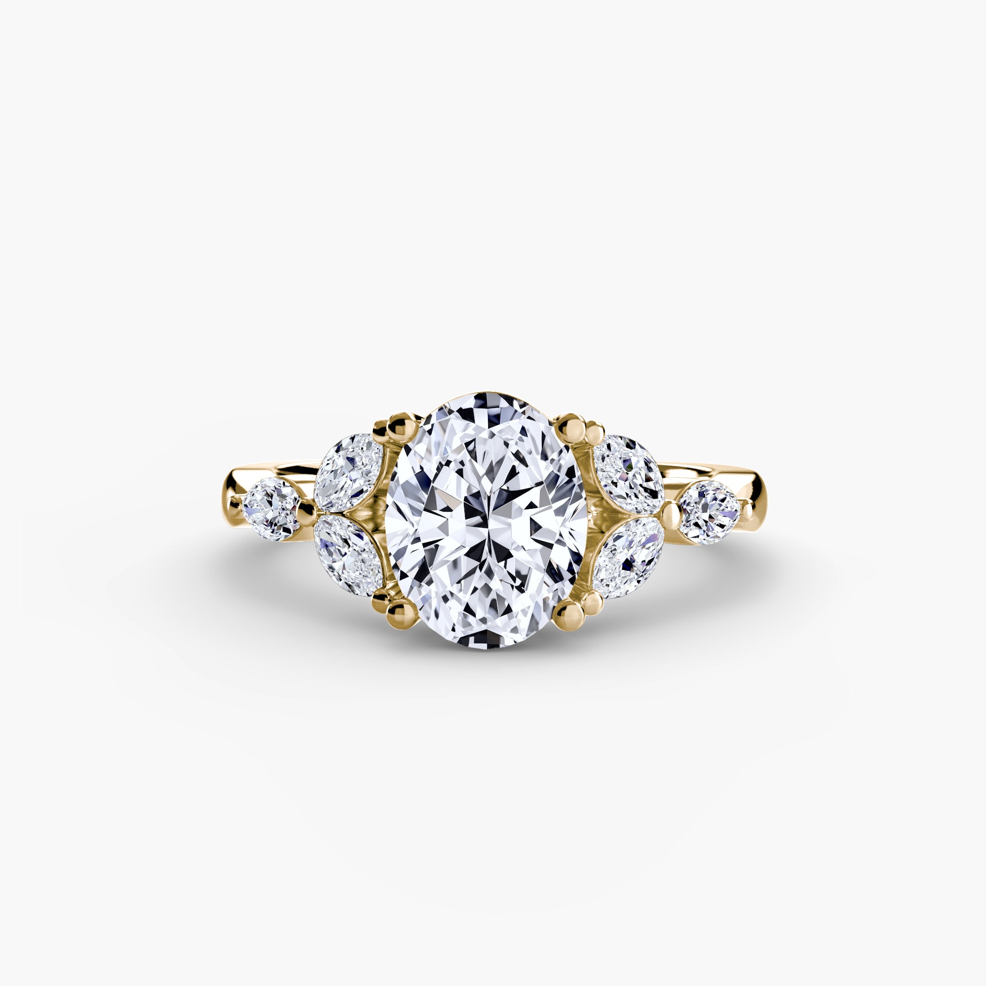 The Shoulder Cluster Ring - diamond engagement ring - VYKA Diamonds