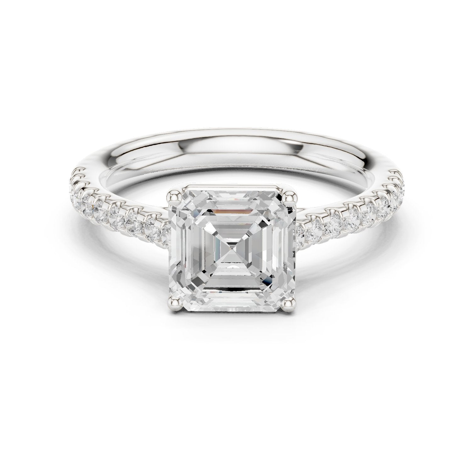 Ascending Channel Set Diamond Engagement Ring