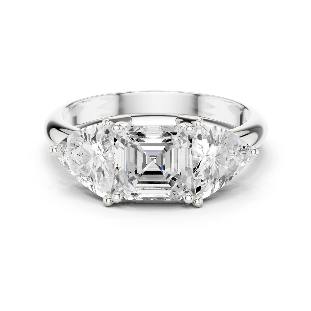 Asscher Diamond Trilogy Ring