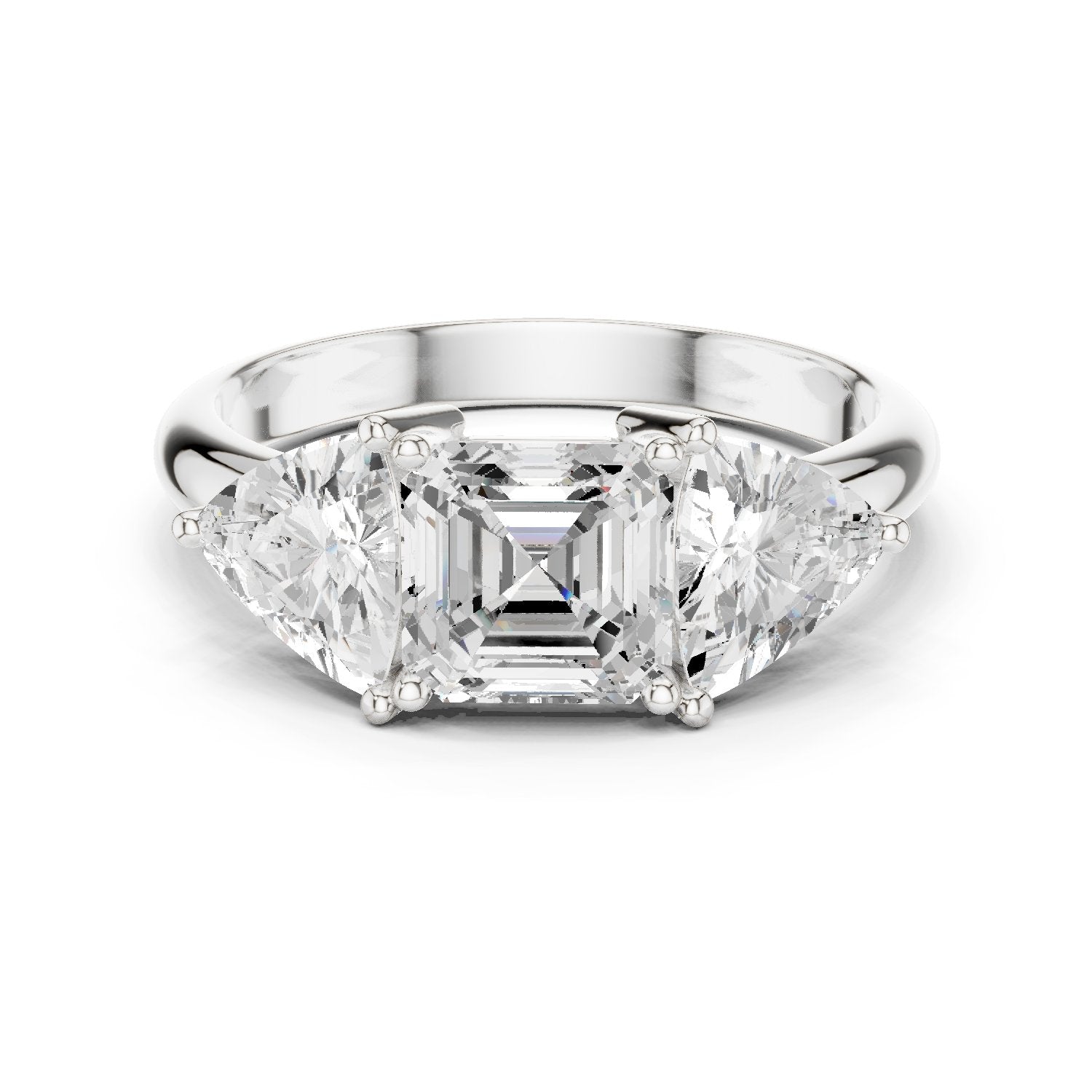 Asscher Diamond Trilogy Ring