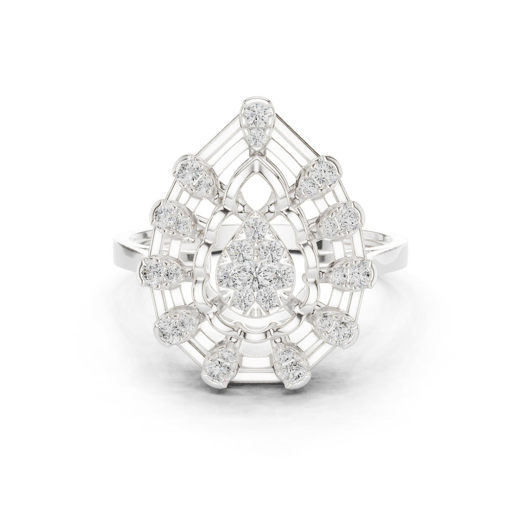 Round Diamond Cluster Engagement Ring