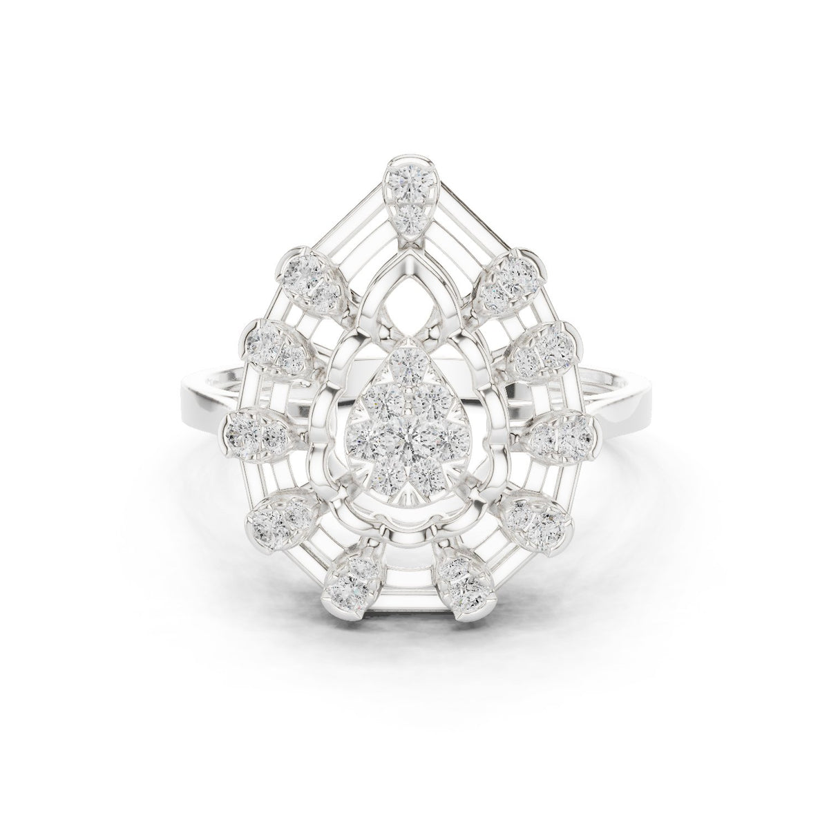 Round Diamond Cluster Engagement Ring