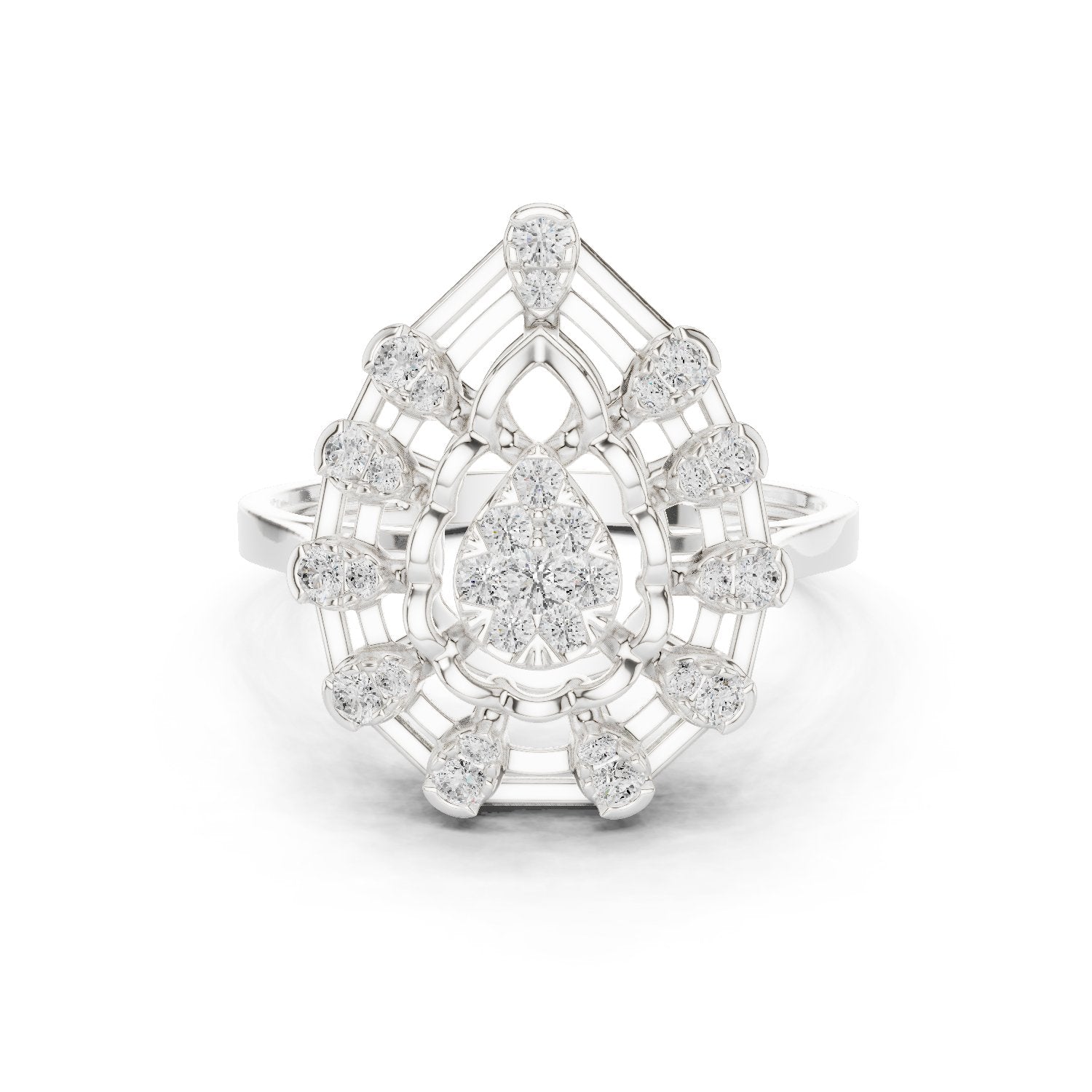 Round Diamond Cluster Engagement Ring