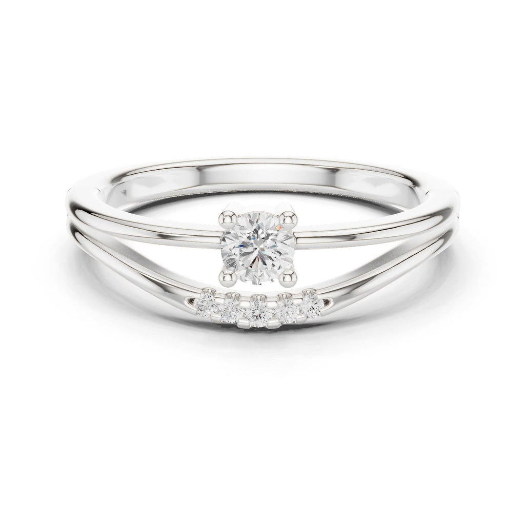 Pearl Halo Diamond Engagement Ring