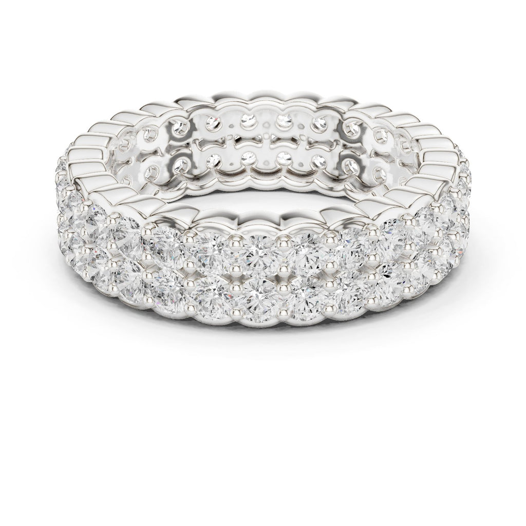 Round Diamond Wide Multi-Row Pavé Anniversary Band
