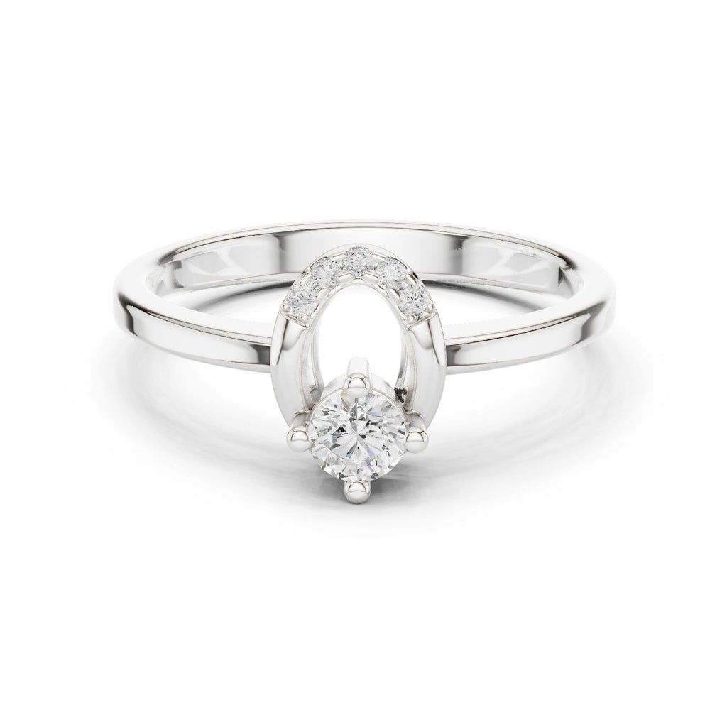 Poised Art Deco Diamond Engagement Ring