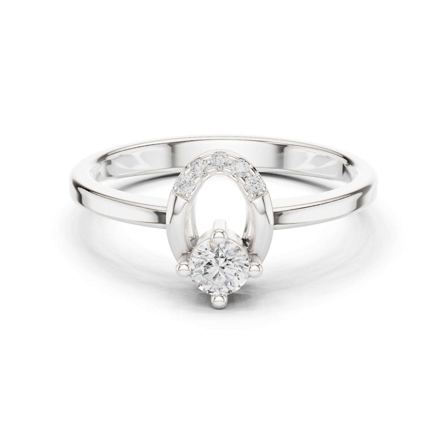Poised Art Deco Diamond Engagement Ring