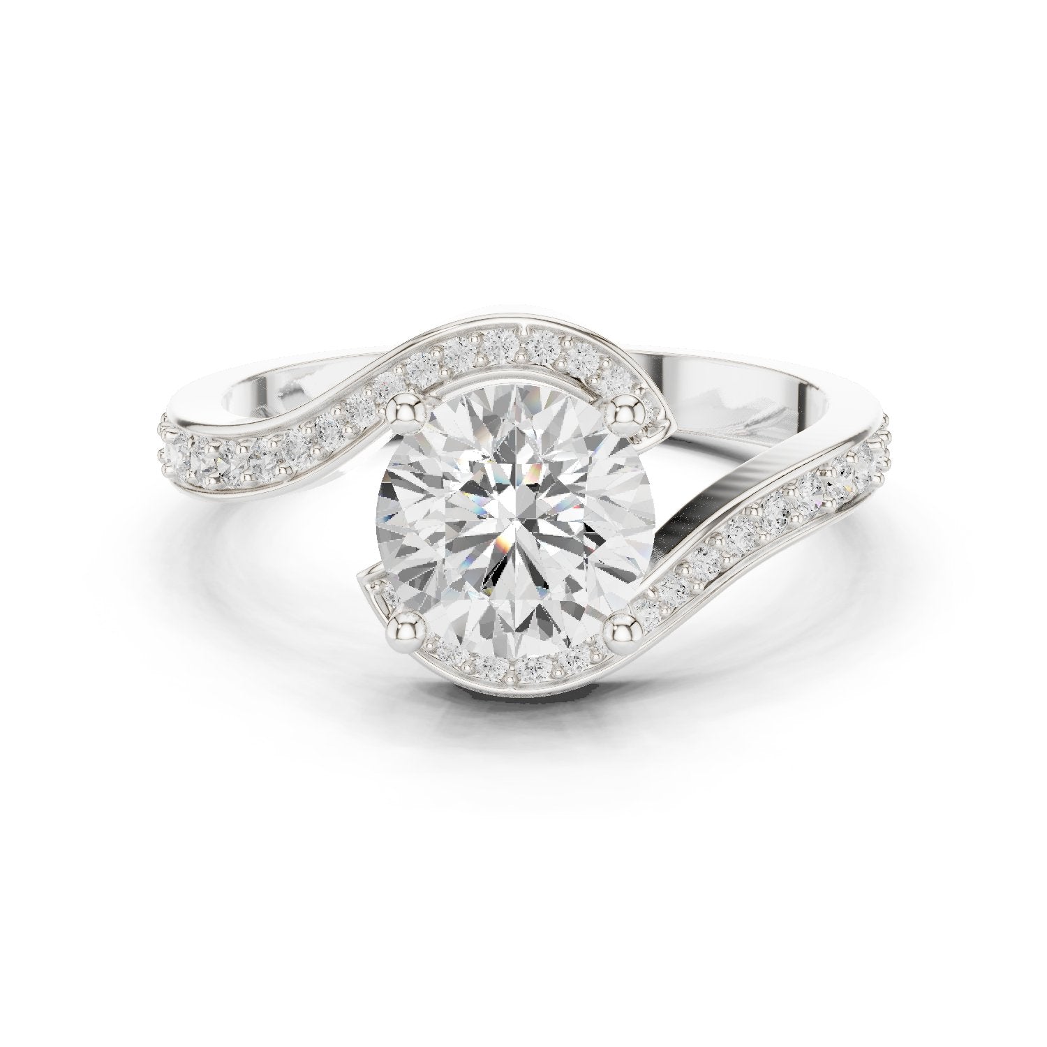 Amber Tapered Diamond Engagement Ring