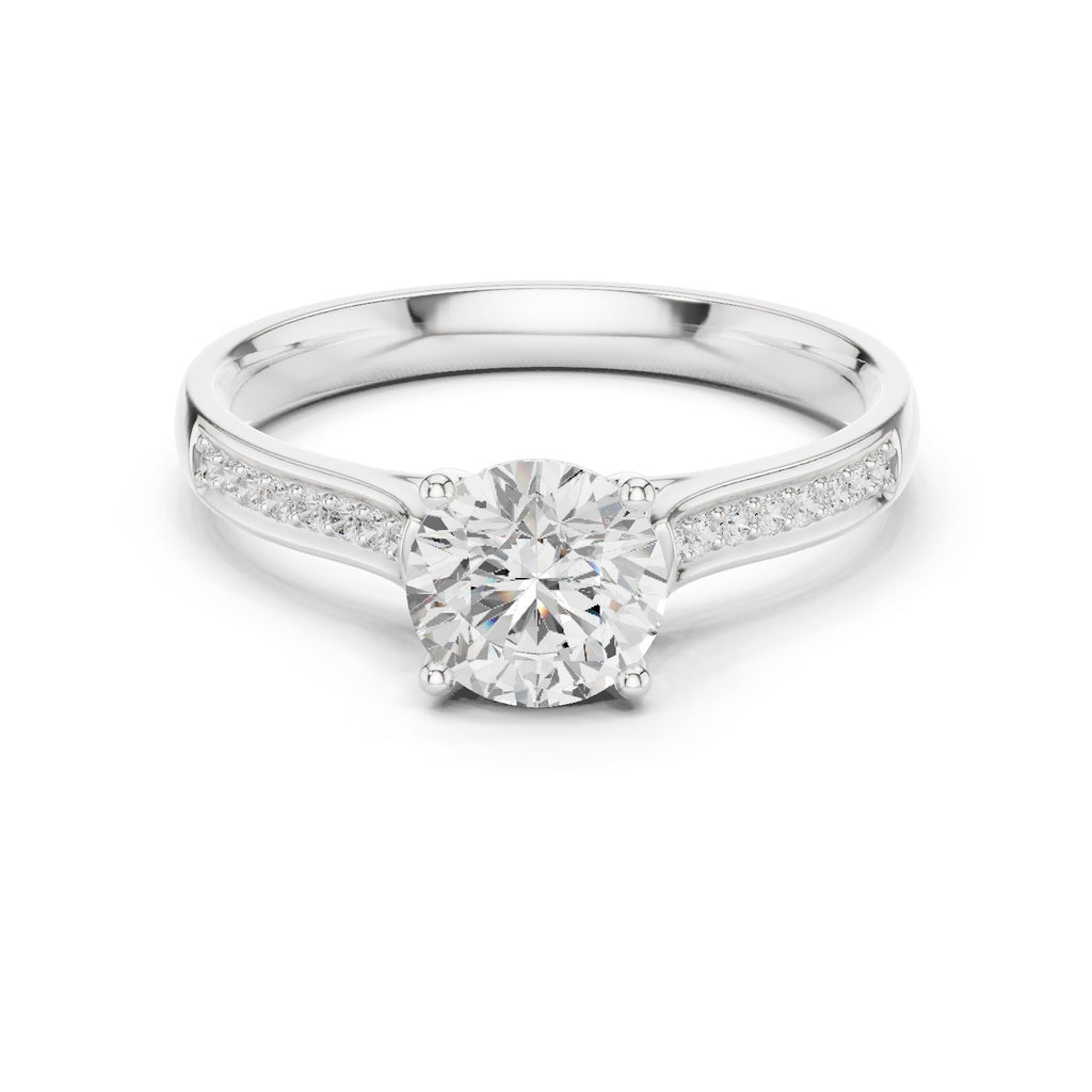 Towering Milgrain Diamond Engagement Ring