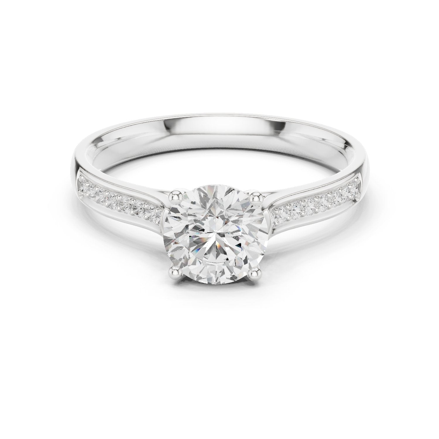 Towering Milgrain Diamond Engagement Ring