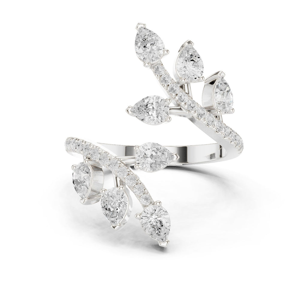 Pear Diamond Petal Wrap Constellation Engagement Ring